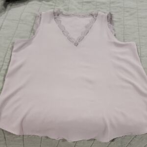 Source Unknown Lavender Lace Trim Blouse